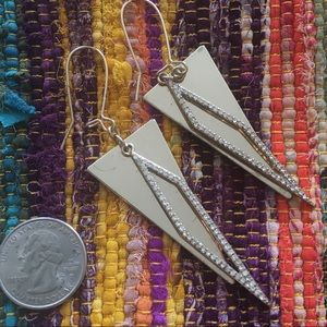 SEQUIN Gold and diamanté geometric earrings